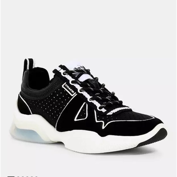 COACH- Citysole Neo Runner Black and White Lace Up Sneakers Size 7.5